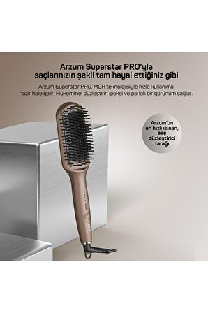Arzum Ar5082-T Superstar Pro Saç Düzleştirici Fırça - Toprak