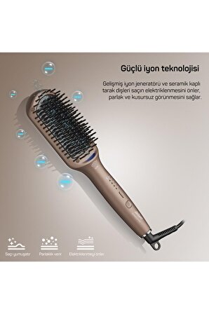 Arzum Ar5082-T Superstar Pro Saç Düzleştirici Fırça - Toprak