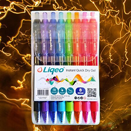 Liqeo İnstant Quick Dry Gel Pen 0.7 8'li Set
