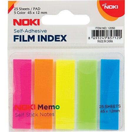 Noki 12050 Memo Film İndex 5 Renk 12x45mm 25 Yp. Yapışkan Notluk