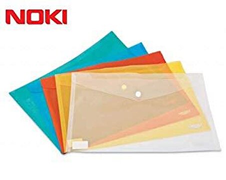 Noki 3101 Çıtçıtlı A4 Evrak Zarfı Karışık Renk 12'li