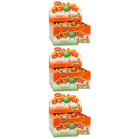 Ekşiyüz Sakız 100 Adet Portakal 3 Paket