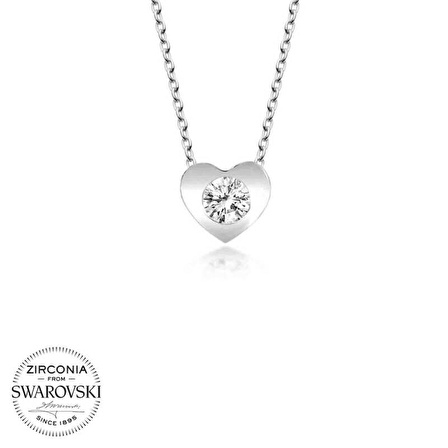 Swarovski Taşlı Lucky Life 925 Ayar Gumuss  Kalp Bayan Kolye