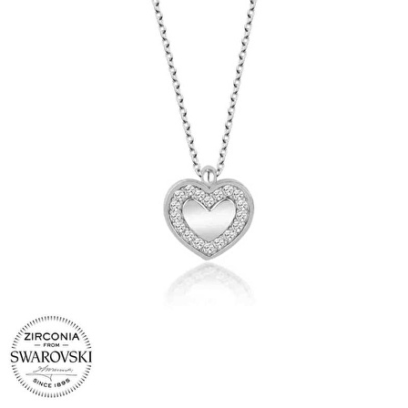 Swarovski Taşlı Lucky Life 925 Ayar Gumuss  Kalp Bayan Kolye