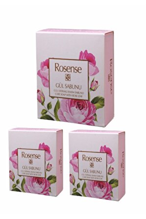 Rosense Gül Yapraklı Cilt Bakım Sabunu 100 gr 3 Adet