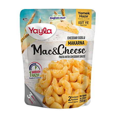 Yayla Yemek Hazır Mac&Cheese Cheddar Soslu Makarna 250 gr