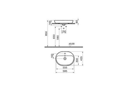 Metropole Çanak Lavabo 60 cm-Beyaz