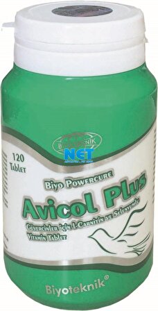 Biyoteknik Avicol Plus Tablet Güvercin Vitamini  Güvercinler için l-Carnitin ve Selenyumlu Vitamin Tablet