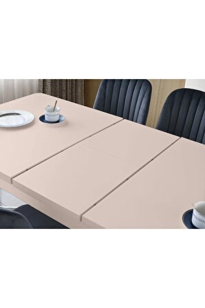 Lidya Mdf Yemek Masası 4 Sandalye-açılabilir-kum Beji