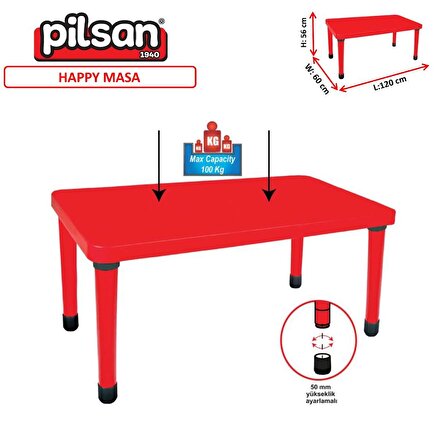 Pilsan Happy Masa - Kırmızı