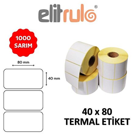 Elitrulo Barkod Etiketi 40x80 Termal - 1000 Adet