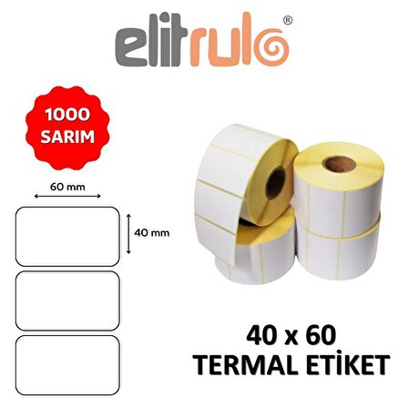 Elitrulo Barkod Etiketi 40x60 Termal - 1000 Adet