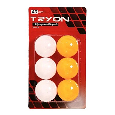 Tryon Mtt-20 Masa Tenisi Topu 6 Lı - standart_Beyaz-turuncu