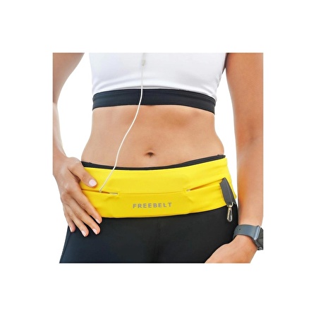 Freebelt Sarı Yeni Nesil Spor Bel Çantası Koşu ve Fitness Kemeri FRTLUTTK001