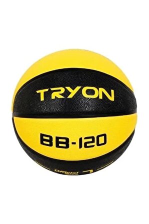 Tryon BB-120 Kauçuk Basketbol Topu 7 Numara Sarı Siyah