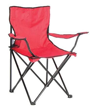 Katlanabilir Metal Kamp Sandalyesi /Kırmızı