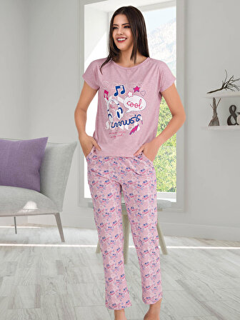 Berland 3326 Kadın Yazlık Uzun Alt Pijama Takım