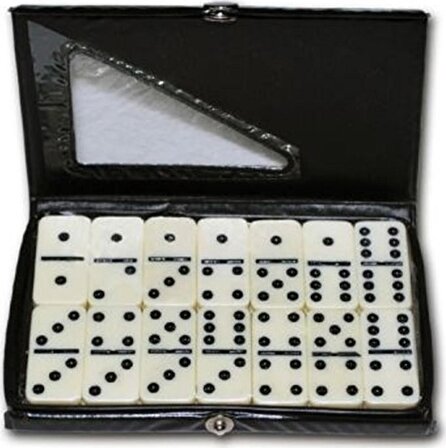  Çantalı Büyük Boy Domino Oyunu 28 Parça Melamin Taş DOMİNO TAŞI 