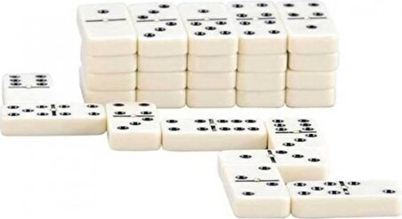  Çantalı Büyük Boy Domino Oyunu 28 Parça Melamin Taş DOMİNO TAŞI 