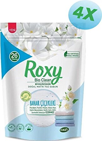 Dalan Roxy Bio Clean Doğal Matik Toz Sabun Bahar Çiçekleri 800 gr x 4 Adet