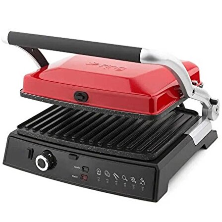 King K-462 GrillMaster 2000W Granit Izgara ve Tost Makinesi Kırmızı