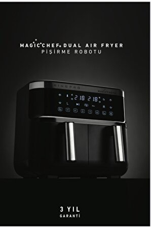 King Magic Chef+ KYF32 8 lt Yağsız Airfryer Siyah