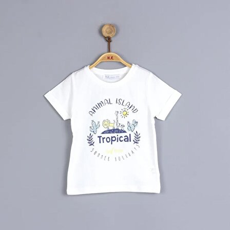 Erkek Çocuk T-Shirt Tropikal Baskılı