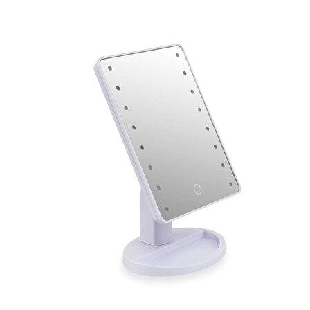 Masaüstü Işıklı Dokunmatik Makyaj Aynası Ayarlanabilir Pilli+Usb Pembe Bld-26