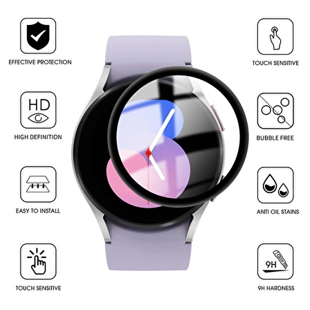 Samsung Galaxy Watch 4 40MM Ekran Koruyucu 3D Kavisli Full Kaplama Pmma