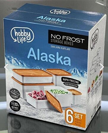 Alaska Derin Dondurcu Saklama Kabı 6'lı Set
