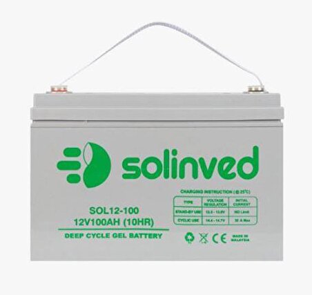 Solinved 12V 150Ah Solar Jel Akü Jel Akü