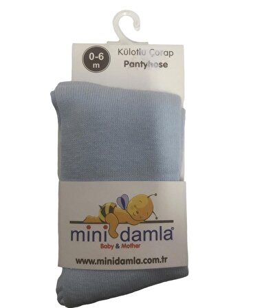 Mini Damla Çorap Külotlu Düz Renk Mavi