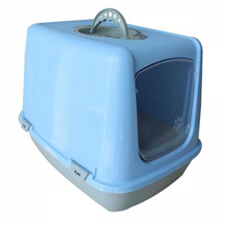 Çınar Kapalı Kedi Tuvaleti 37x50x40 cm Mavi