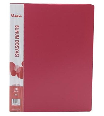 Ticon Katalog (Sunum) Dosyası 30 Lu A4 Kırmızı 10581