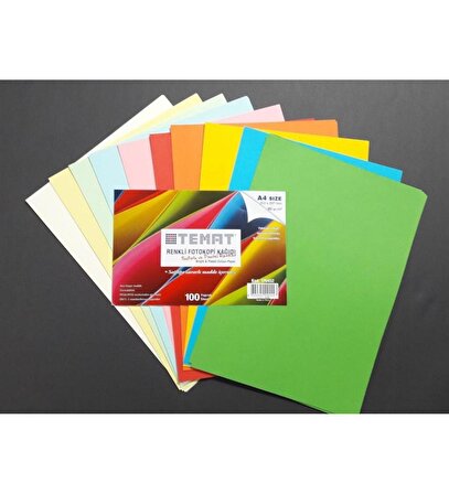 Renkli Fotokopi Kağıdı 50 Yaprak A4 TEMAT.158835 Temat