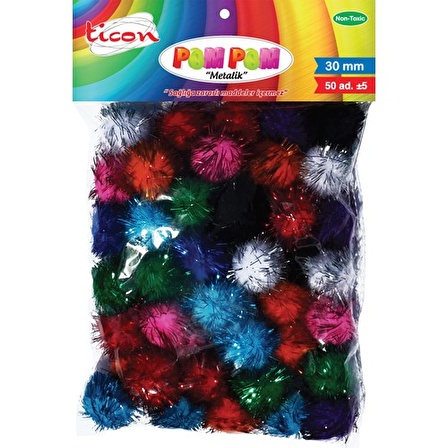 Ticon Pompom 30Mm 50'Li Paket Metalik Renkler