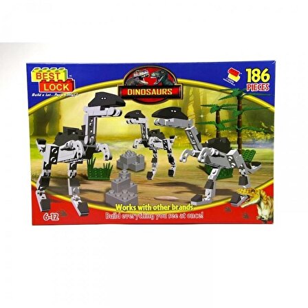 Vardem oyuncak Dinozor Yap - Boz Bloklar - 186 Parça