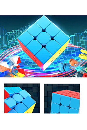 2 adet Speed Cupe Rubik Küp Zeka Küpü 3x3 Canlı Renkler Hız Küpü,Fidget Oyuncak Seyahat Zeka Oyunu