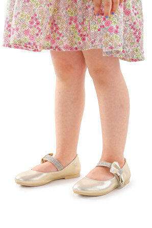 Kiko Kids Cırtlı Kız Çocuk Taşlı Babet Ayakkabı 252 Vakko