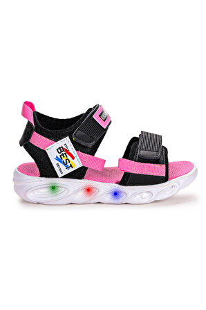 Kiko Kids 100 Işıklı Kız/Erkek Çocuk Cırtlı Sandalet Ayakkabı 100