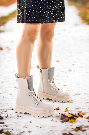 Woggo Fermuarlı Termo Taban Kadın Günlük Bot Ayakkabı Fls 98-T81