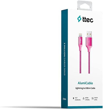 Ttec AlumiCable Lightning Kablo Pembe 1.2M - 2DK16P