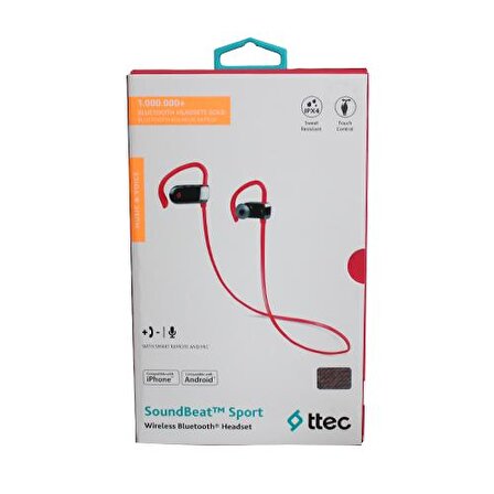 TTEC Soundbeat Sport Bluetooth Kulaklık Kırmızı - 2KM118K