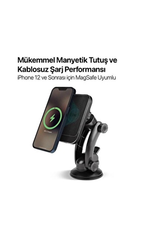 Ttec 2KS18 Aircharger Drive M Magsafe Uyumlu Kablosuz Şarj Özellikli Mıknatıslı Araç Içi Telefon Tutucu