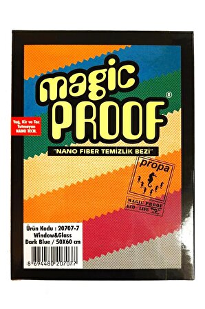 Magic Proof Sihirli Bez Ayna ve Tüm Cam Yüzeyler Yağ Kir Toz Tutmaz 50X60 cm (1 Adet)