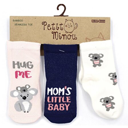 Petit Minou 3'lü Koala Bebek Çorabı 2172