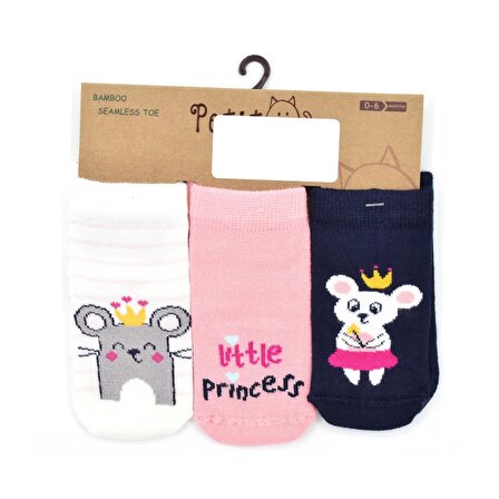 Petit Minou 3'lü Little Mouse Bebek Çorabı 2195