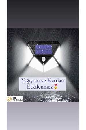 Güneş Enerjili Hareket Sensörlü 4 Taraflı Bahçe Garaj Ev Aydınlatması