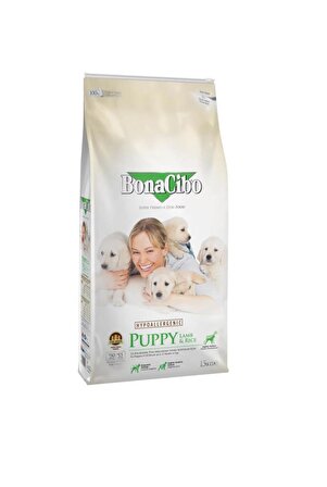 BonaCibo Puppy Lamb Rice Kuzu Etli Yavru Köpek Maması 3 Kg