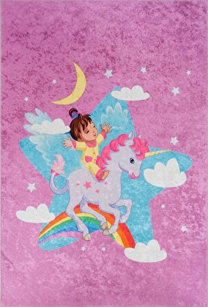Babysale Uçan Pony Mor Oyun Halısı 120x180 cm